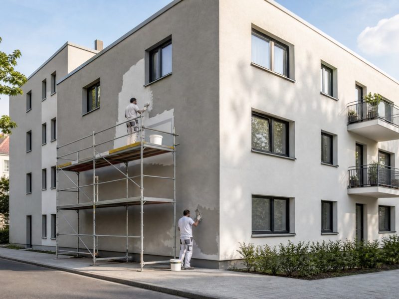 Fassadensanierung an einem Berliner Wohngebäude