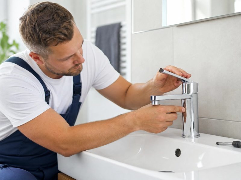 Moderne Sanitärinstallation in einem Wohnbad
